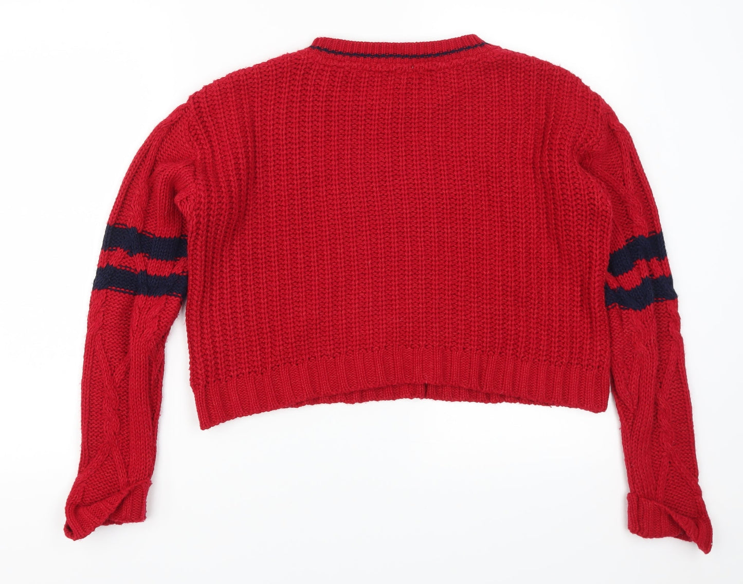 Cooperative Womens Red Striped  Pullover Jumper Size S
