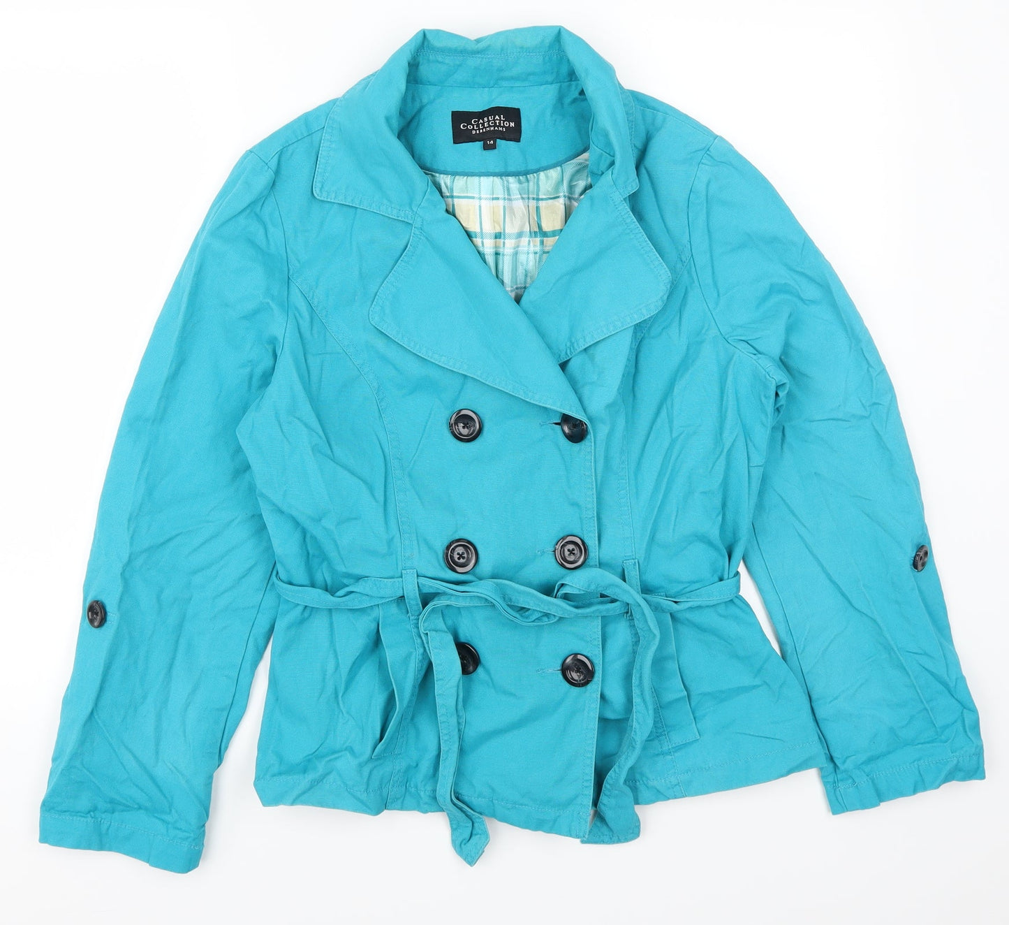 Debenhams Womens Blue   Pea Coat Coat Size 14
