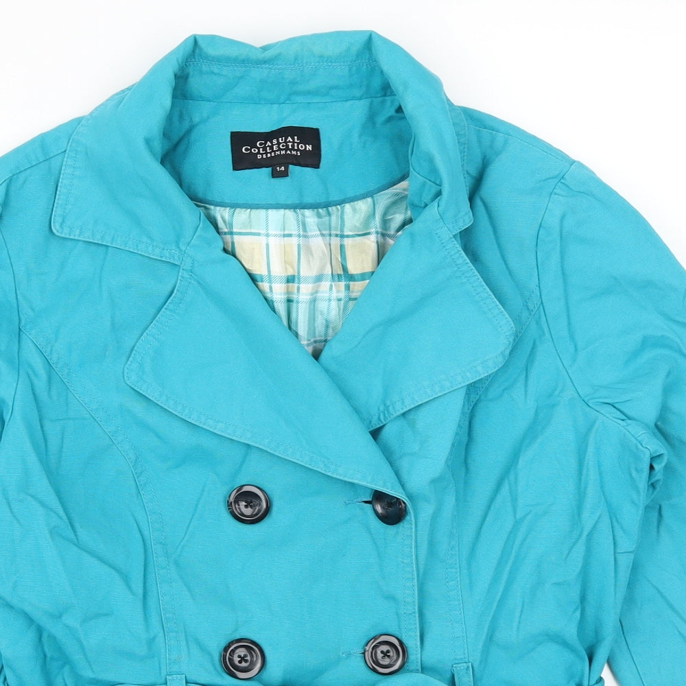 Debenhams Womens Blue   Pea Coat Coat Size 14