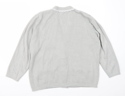 Back view of Preito Calleti women’s grey cardigan jumper, size S