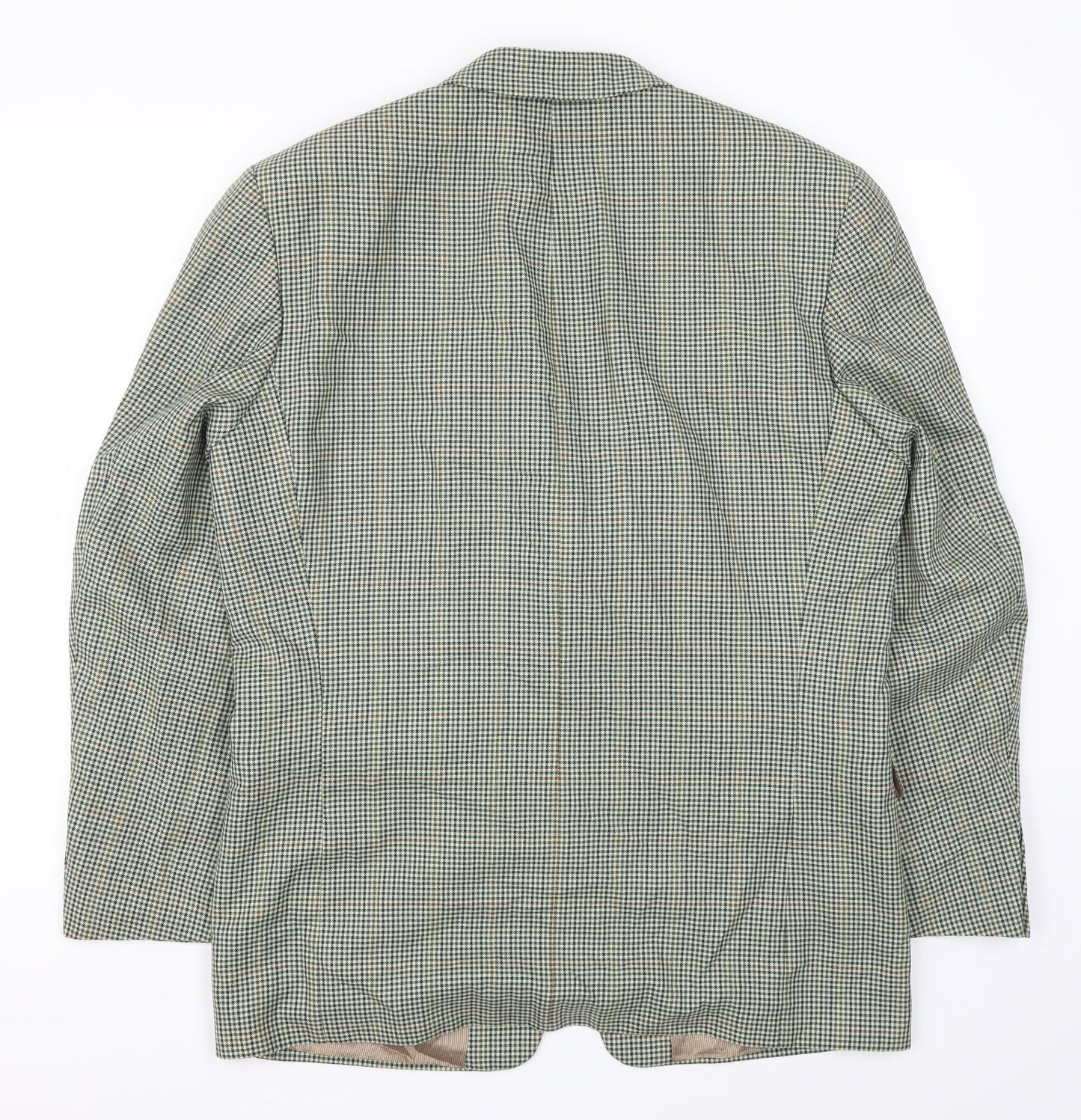 Van Kollen Mens Green Houndstooth  Jacket Suit Jacket Size 42