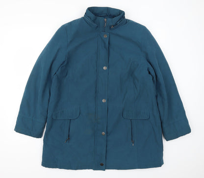 Additional front view of Bonmarché women’s blue overcoat coat, size M