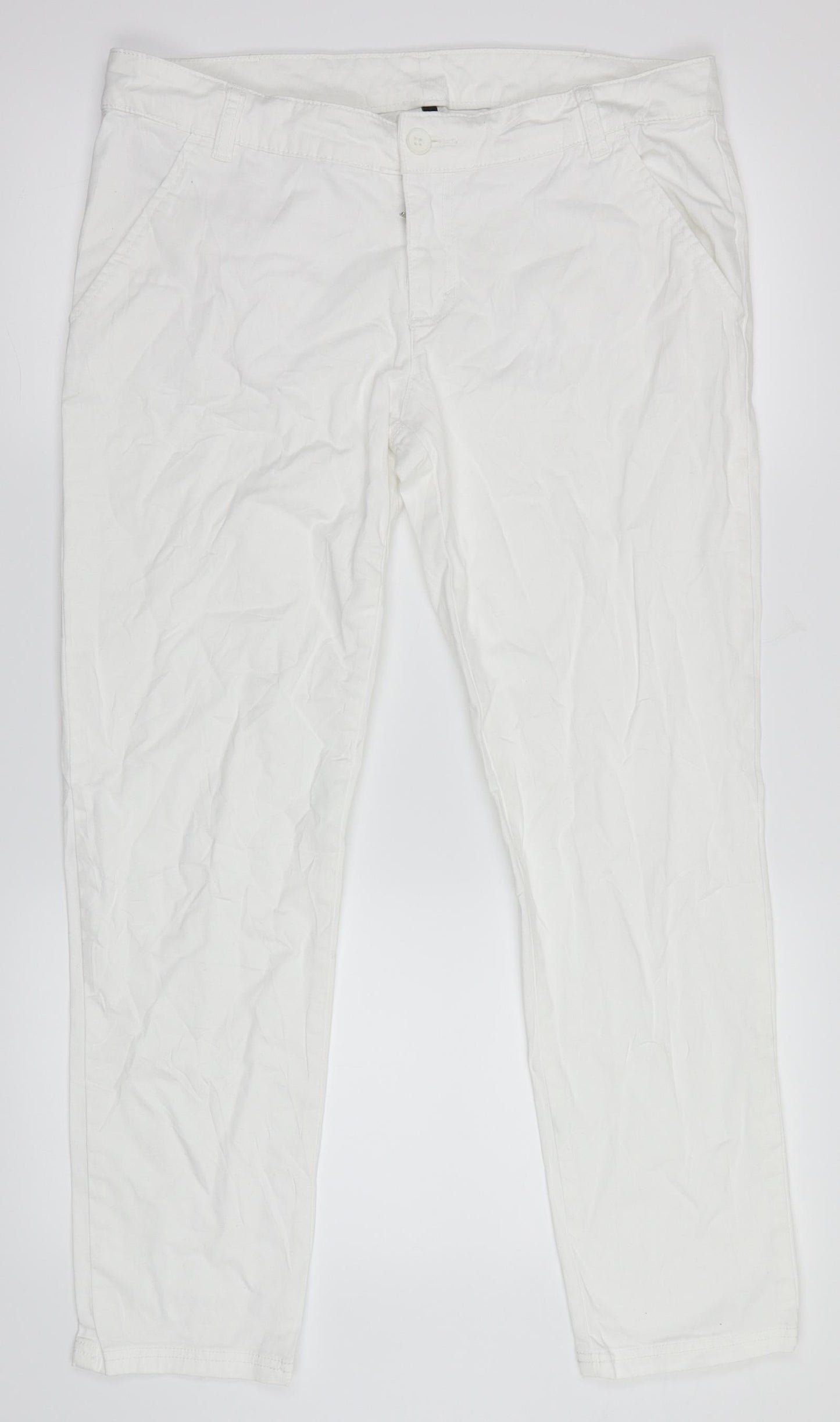 Benneton Women's White Cotton Denim Jeans Size 35 in