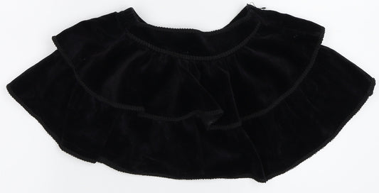 St Michael Girls Black  Corduroy Flare Skirt Size 2 Years