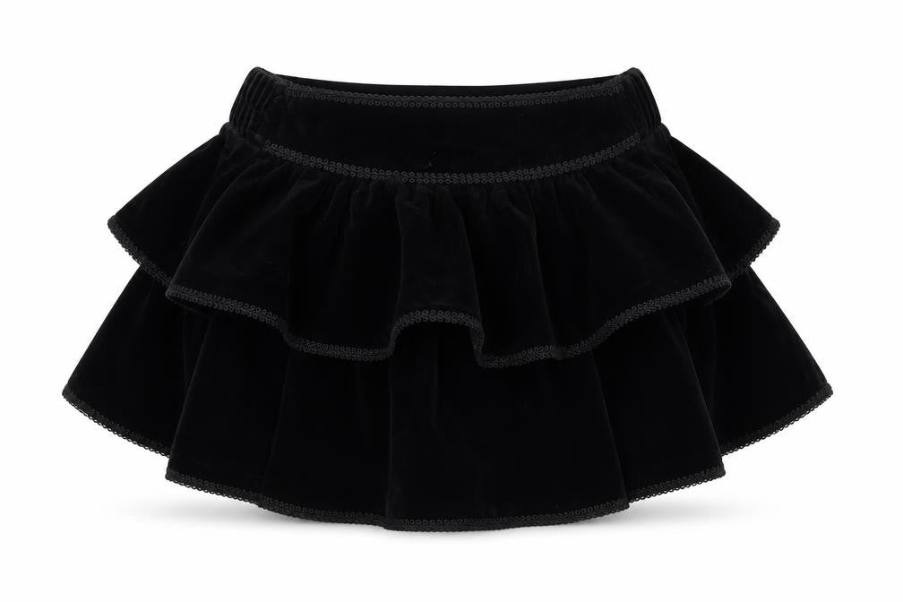 St Michael Girls Black  Corduroy Flare Skirt Size 2 Years
