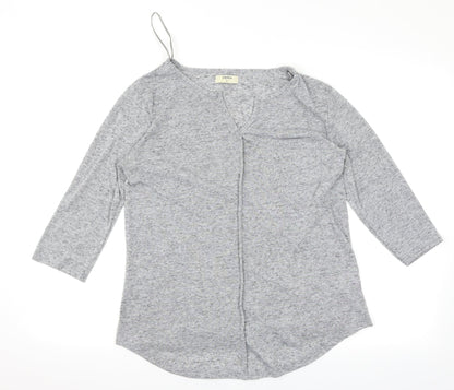 Additional front view of Papaya women’s grey basic t-shirt, size UK 12