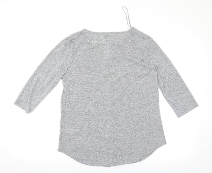Back view of Papaya women’s grey basic t-shirt, size UK 12