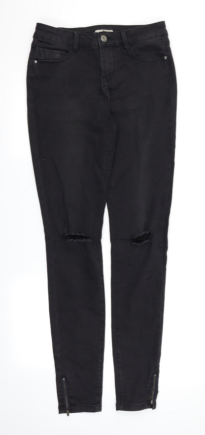 Front view of Tu women’s black skinny jeans, size UK 8