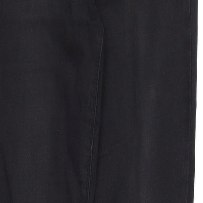 Close-up detail of Tu women’s black skinny jeans, size UK 8