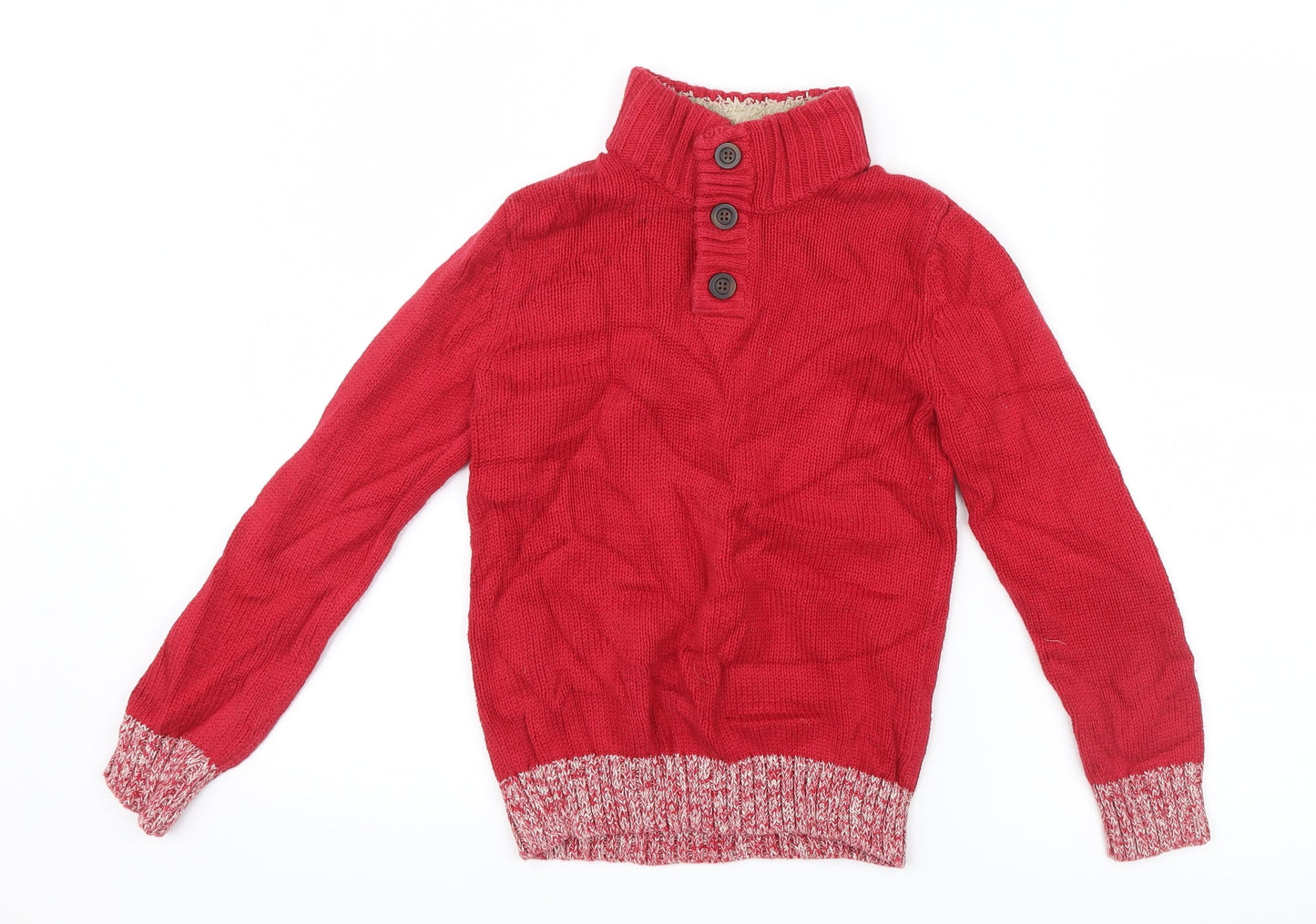 Lands' End Boys Red  Knit Pullover Jumper Size L