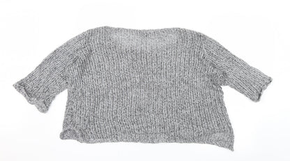 Back view of Topshop women’s grey knit jumper, size UK 14