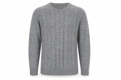 Front view of Hemingway men’s grey knit jumper, size M