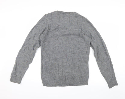 Back view of Hemingway men’s grey knit jumper, size M