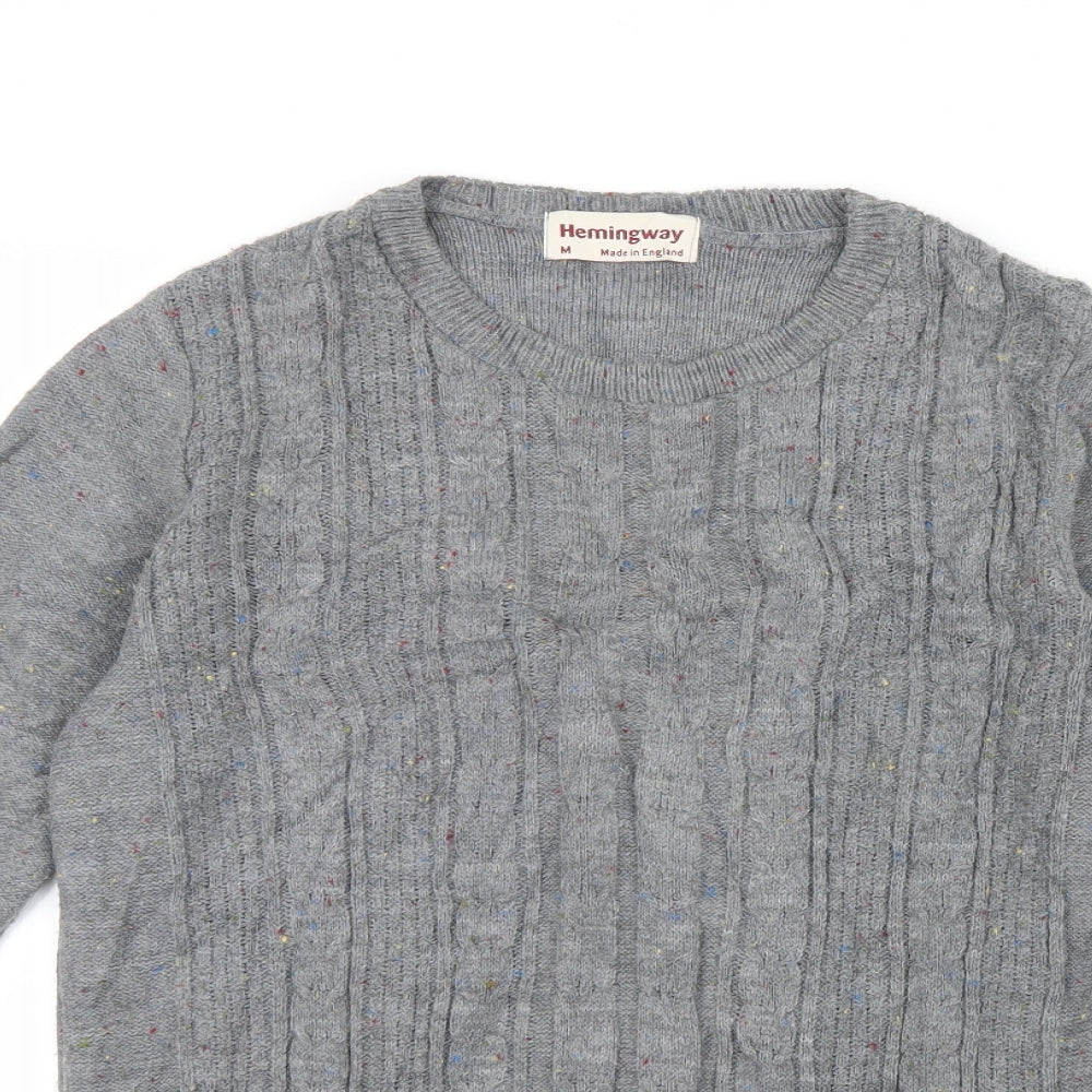 Hemingway Mens Grey  Knit Pullover Jumper Size M