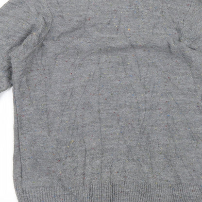 Brand and care label for Hemingway men’s grey knit jumper, size M
