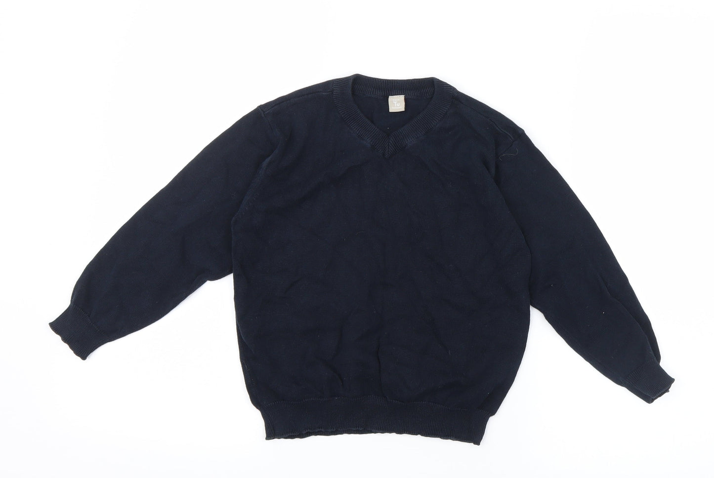 Tu  Boys Blue  Knit Pullover Jumper Size 6 Years  - School