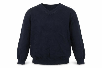 Front view of Tu boys’ blue knit jumper, size 6, years - school