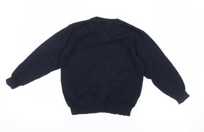 Back view of Tu boys’ blue knit jumper, size 6, years - school