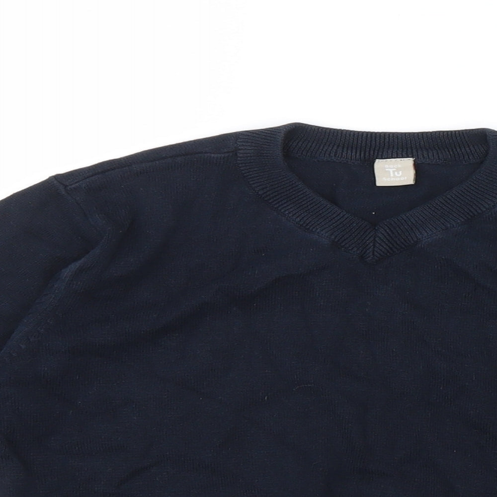 Tu  Boys Blue  Knit Pullover Jumper Size 6 Years  - School