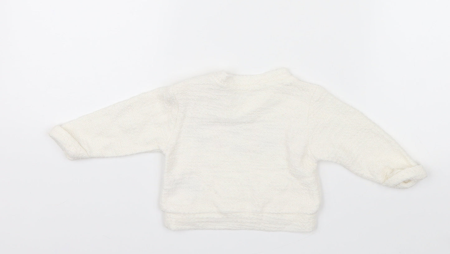 Nutmeg Girls White   Pullover Jumper Size 0-3 Months