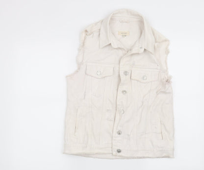 Additional front view of River Island women’s white jacket, size UK 10