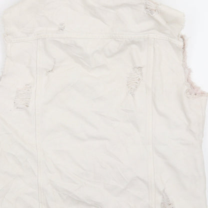Brand and care label for River Island women’s white jacket, size UK 10