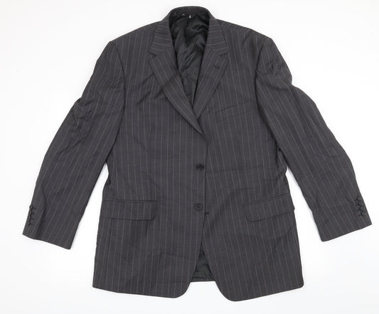 Marks and Spencer Mens Grey Striped  Jacket Suit Jacket Size 44