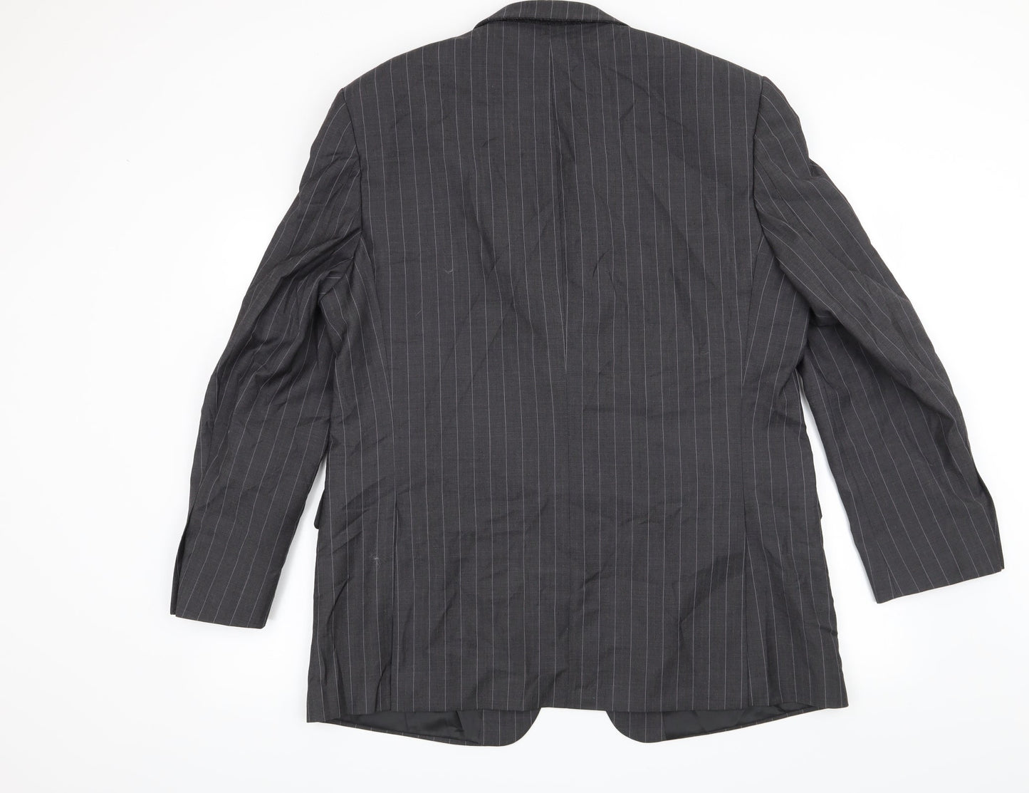 Marks and Spencer Mens Grey Striped  Jacket Suit Jacket Size 44