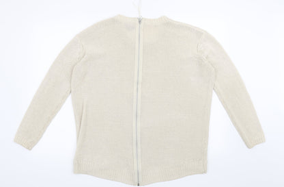 Back view of Topshop women’s beige jumper, size UK 10