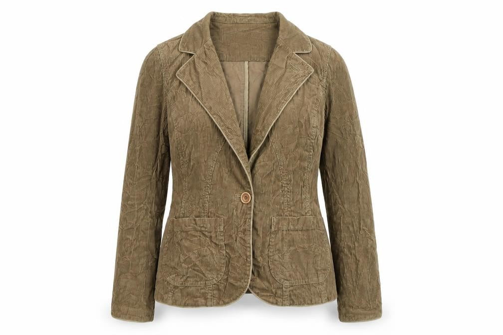 Warehouse Womens Beige  Corduroy Jacket Blazer Size 8