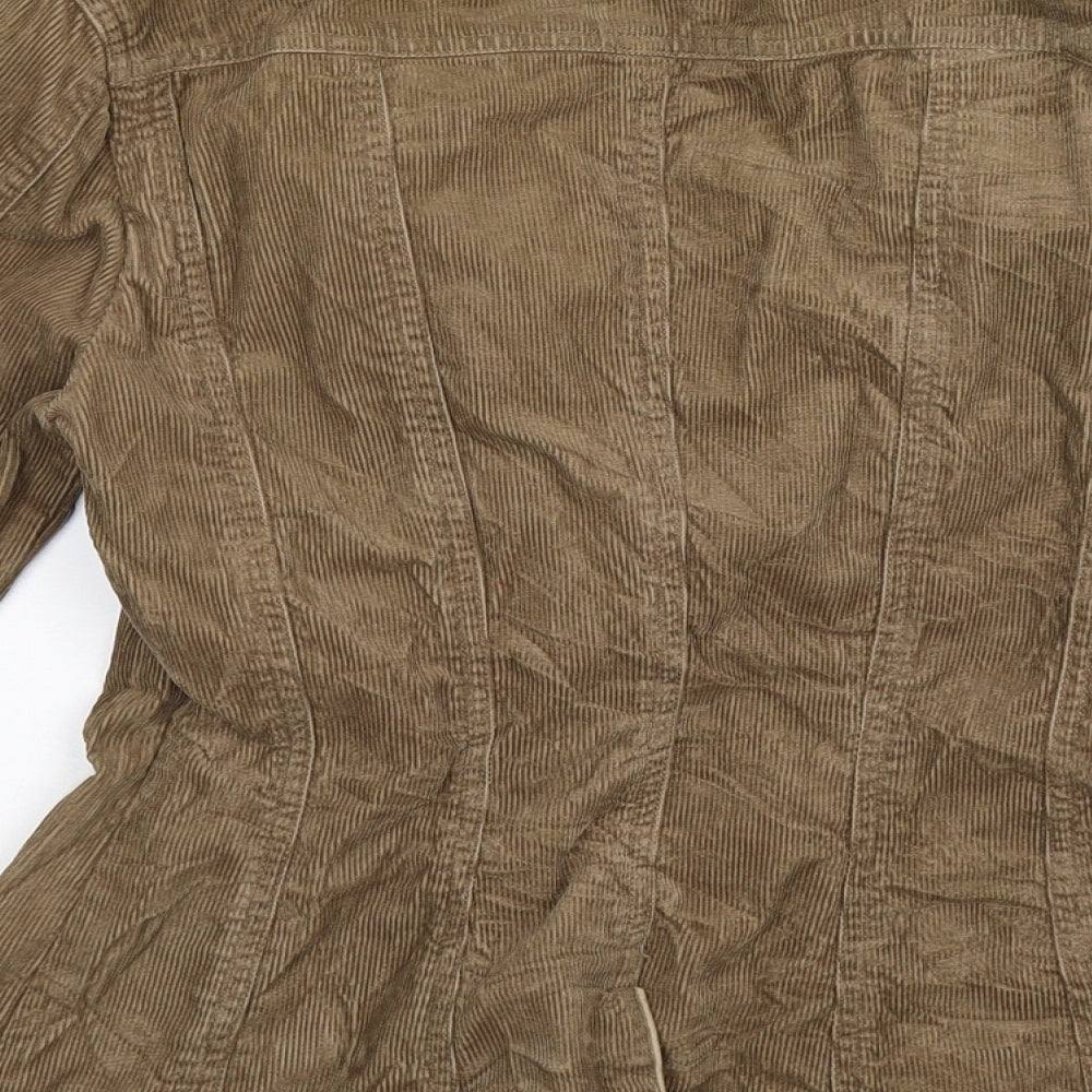 Warehouse Womens Beige  Corduroy Jacket Blazer Size 8