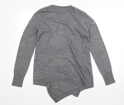 Back view of George women’s grey knit cardigan jumper, size UK 10