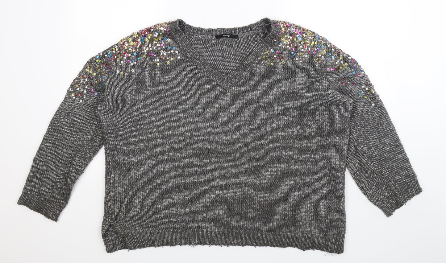 George Womens Grey  Knit Pullover Jumper Size M  - Oversized