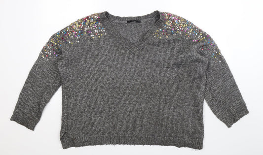George Womens Grey  Knit Pullover Jumper Size M  - Oversized