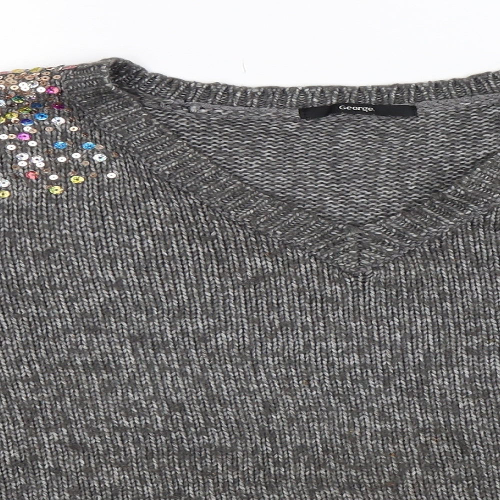 George Womens Grey  Knit Pullover Jumper Size M  - Oversized