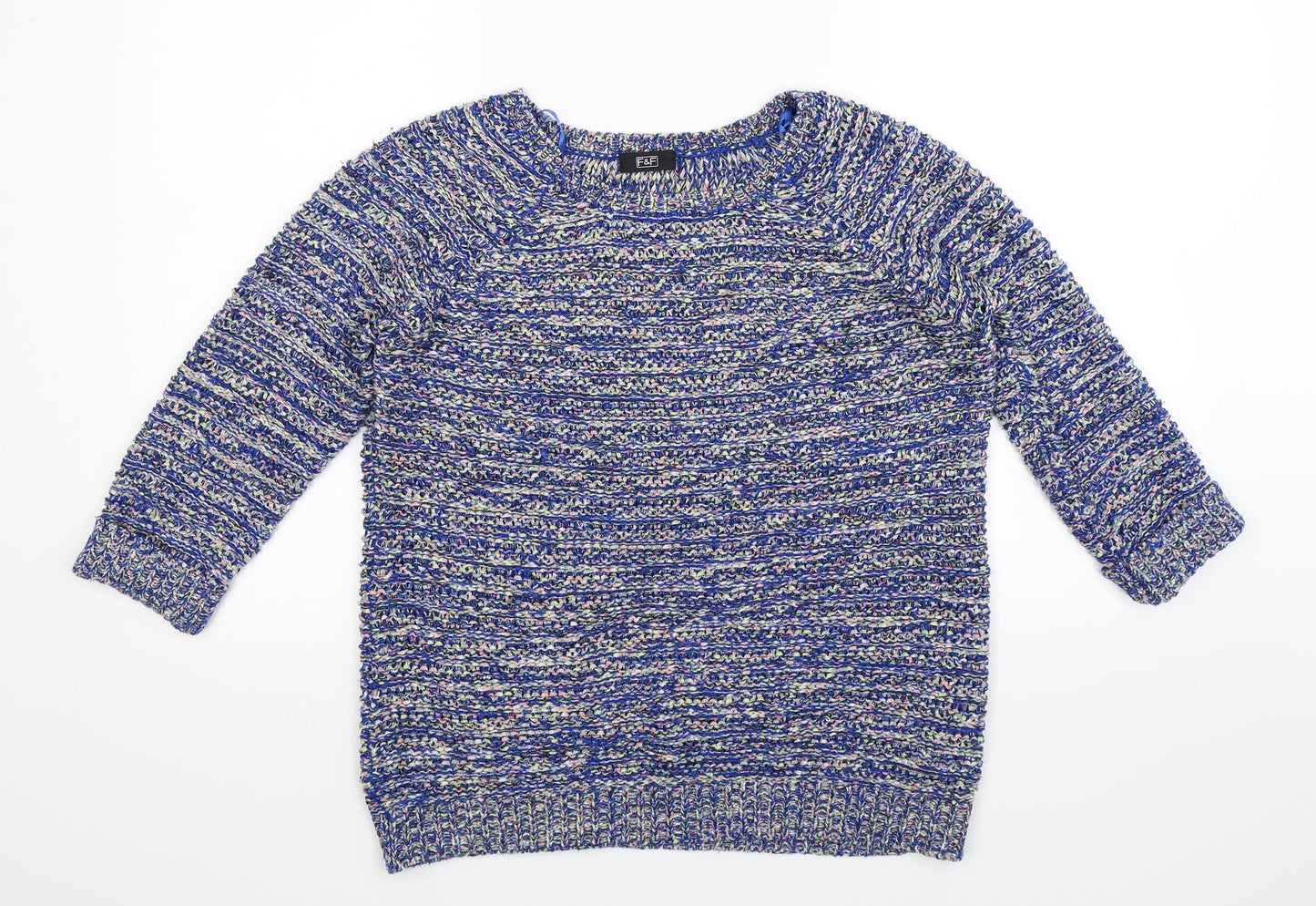 F&F Womens Blue  Knit Pullover Jumper Size 12