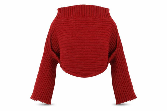 Front view of Per Una women’s brown knit cape jumper, size L