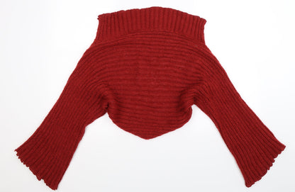 Back view of Per Una women’s brown knit cape jumper, size L
