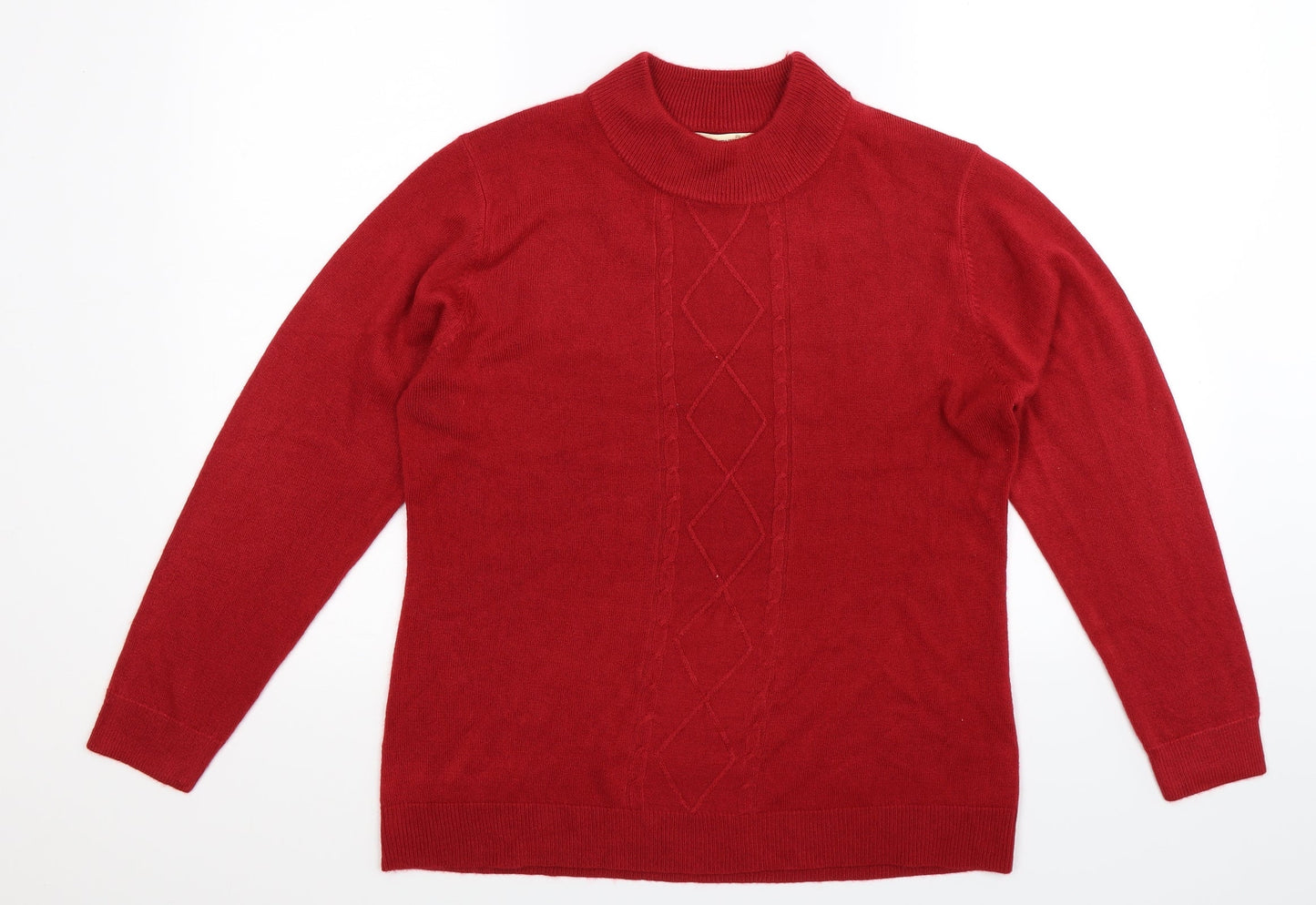 First Avenue Womens Red  Knit Pullover Jumper Size L