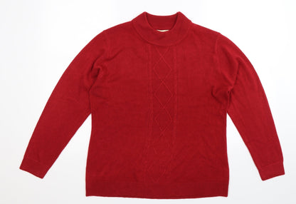 Additional front view of First Avenue women’s red knit jumper, size L