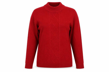 Front view of First Avenue women’s red knit jumper, size L