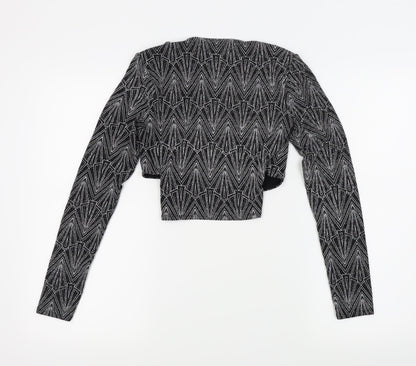 Back view of H&M women’s silver basic blouse, size S