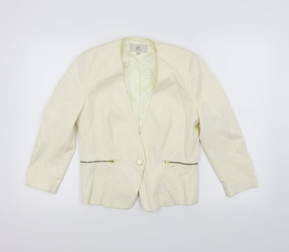 Additional front view of Country Casuals women’s white jacket blazer, size UK 10