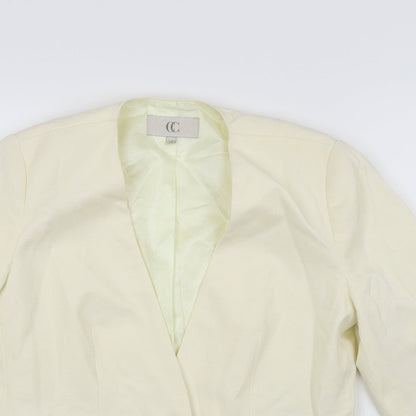 Close-up detail of Country Casuals women’s white jacket blazer, size UK 10