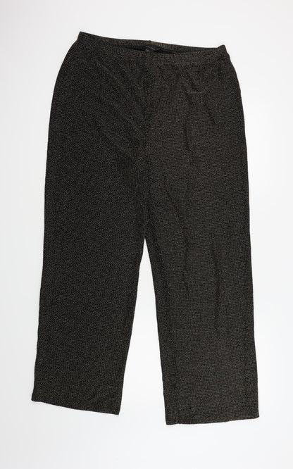 Additional front view of Roland Klein women’s gold trousers, size UK 16, 29-inch leg