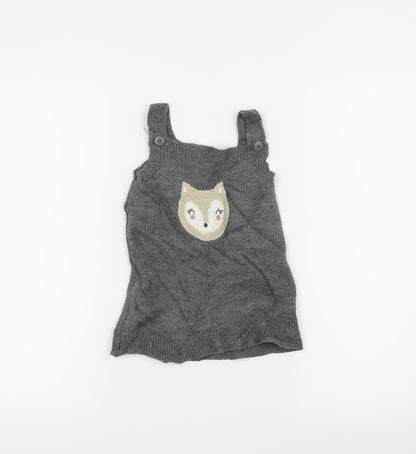 Additional front view of Nutmeg girls’ grey a-line, size 9-12, months
