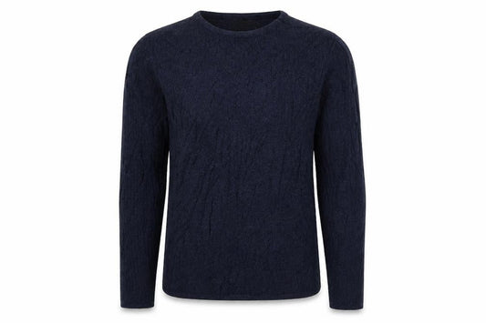 Front view of Topman men’s blue knit jumper, size S