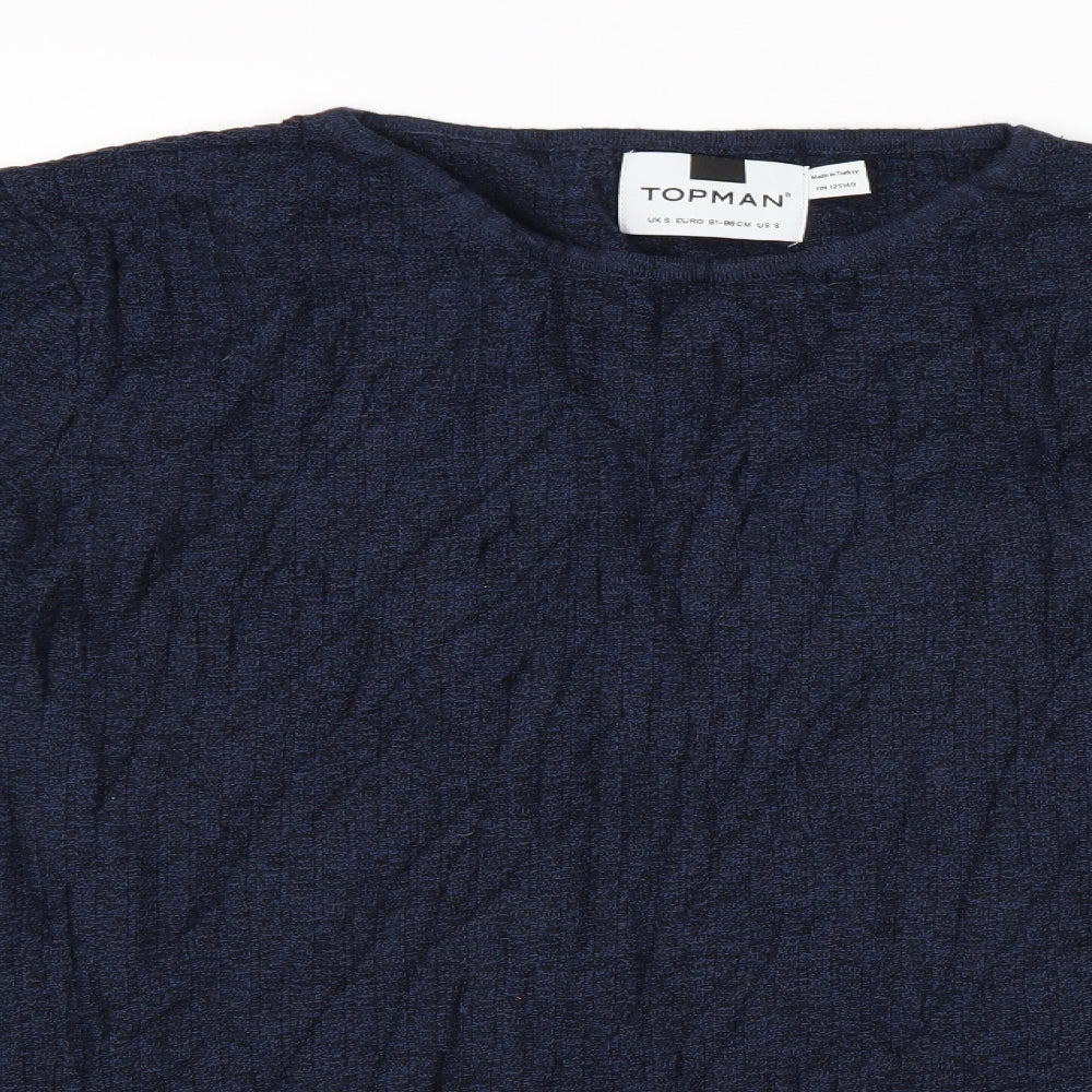 Topman Mens Blue  Knit Pullover Jumper Size S