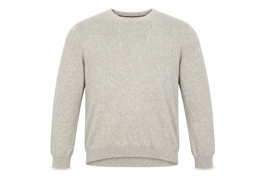 Front view of Lincoln men’s ivory knit jumper, size L