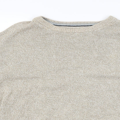 Close-up detail of Lincoln men’s ivory knit jumper, size L
